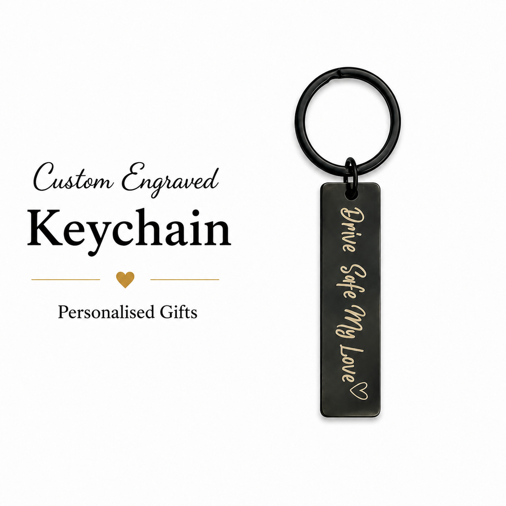 Unique Engraved "Drive Safe" Stainless Steel Keychain