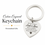 Personalized Engraved Aunt Heart Keychain