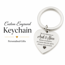 Personalized Engraved Aunt Heart Keychain