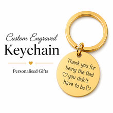 Personalized Double-Sided Engraved Dad Keychain