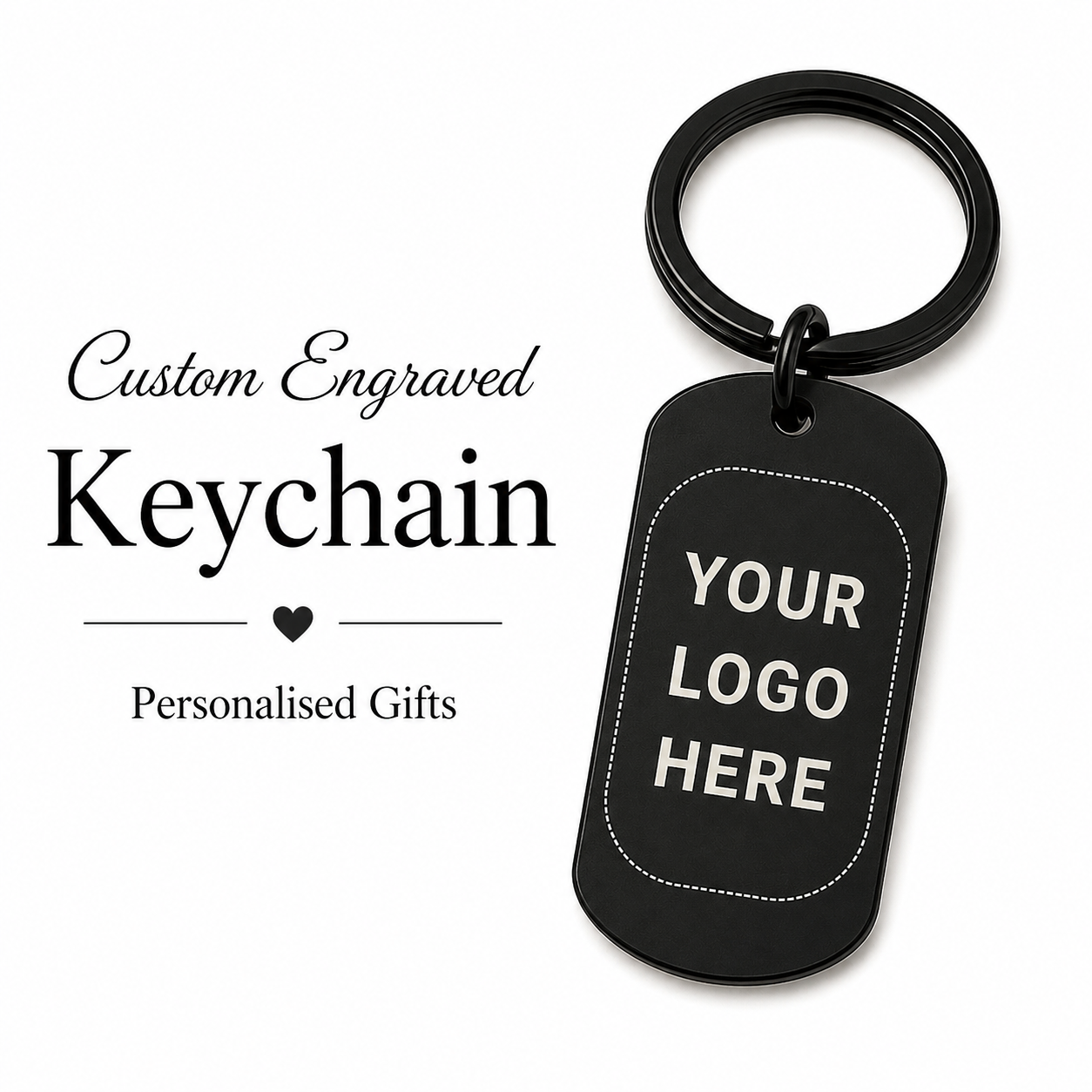Custom Logo Engraved Corporate Keyring