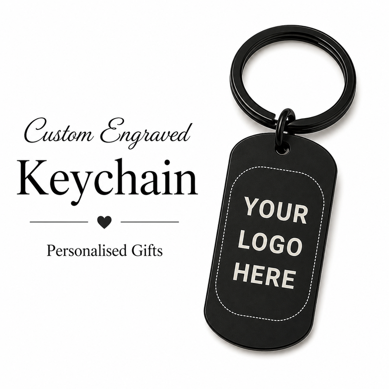 Custom Logo Engraved Corporate Keyring