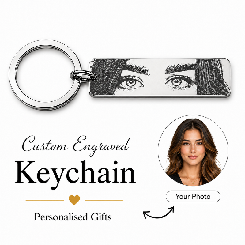 Personalised Engraved Soulmate Eye Keychain