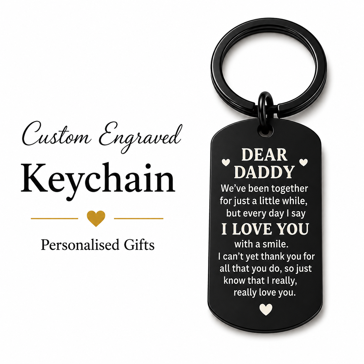 Engraved "Daily Reminders" Motivational Keychain