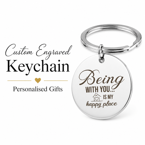 Personalized Romantic "Love Quote" Engraved Keychain