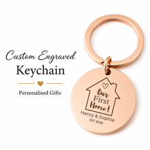 First Home Keychain, Stainless Steel Couple Gift
