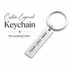 Custom Logo Keychain, Rectangle Engraved Business Gift