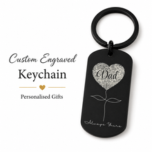 Fingerprint Memorial Keychain, Custom Heart Pendant Gift