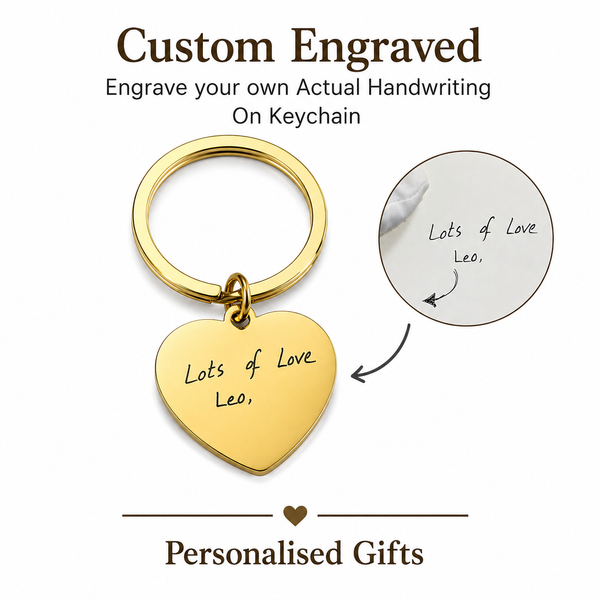 Heart Memorial Keychain, Custom Engraved Keepsake
