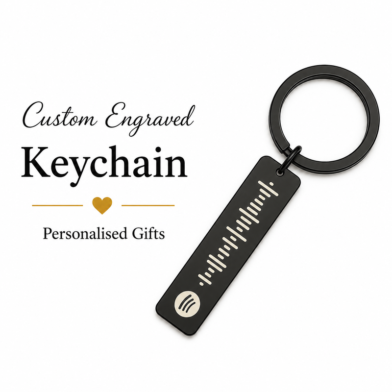 Custom Spotify Keychain, Personalized Music Gift