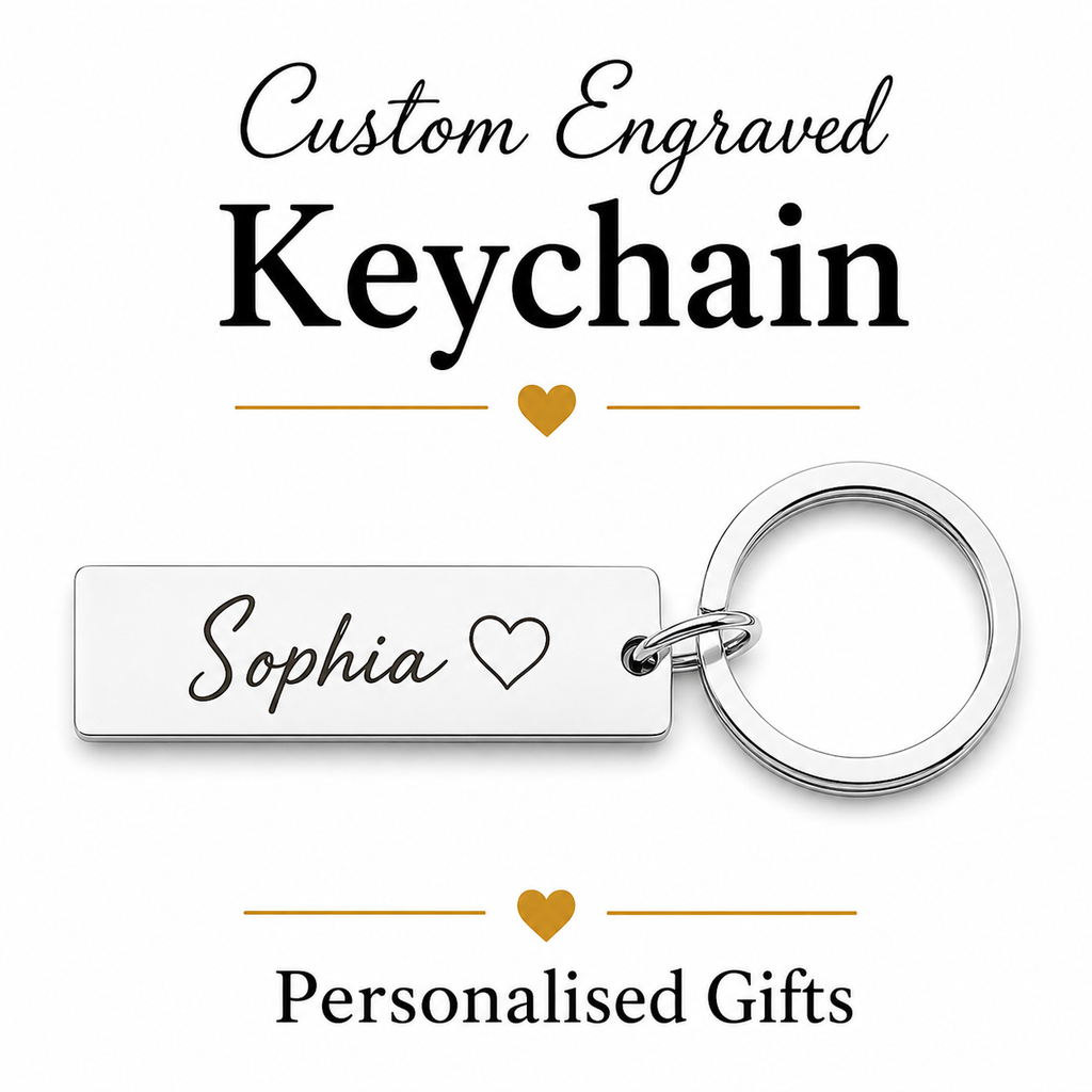 Custom Name Keychain, Personalized Engraved Gift