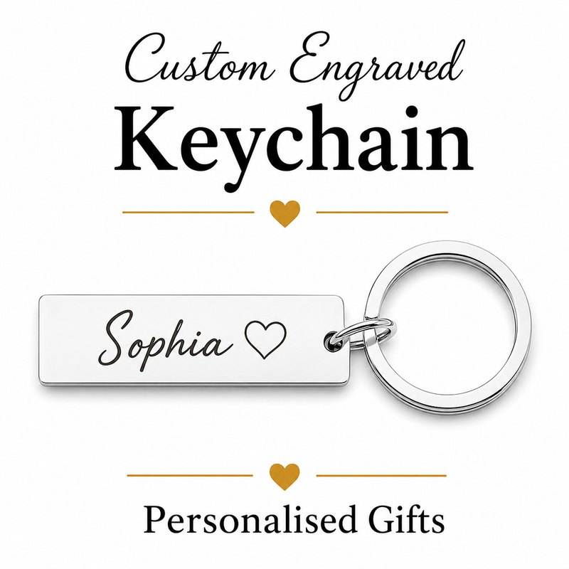 Custom Name Keychain, Personalized Engraved Gift