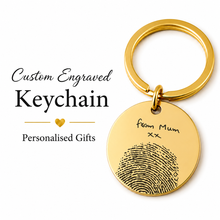 Fingerprint Keychain, Custom Handwritten Keepsake