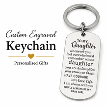 Daughter Engraved Keyring, Personalized Gift