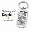 Son Engraved Keychain, Personalized Inspirational Gift