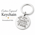 Work Friends Keychain, Personalized Engraved Gift