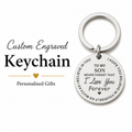 Son Engraved Keychain, Personalized Stainless Steel Gift