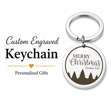 Merry Christmas Personalised Keychain, Engraved Holiday Gift