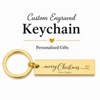 Personalised Christmas Keychain, Engraved Name Bar Gift