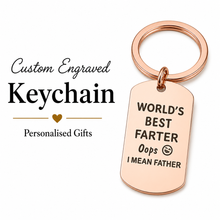 World’s Best Father Keychain, Engraved Photo & Text Gift