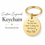 "The Rest of My Life" Keychain, Custom Engraved Sketch Gift