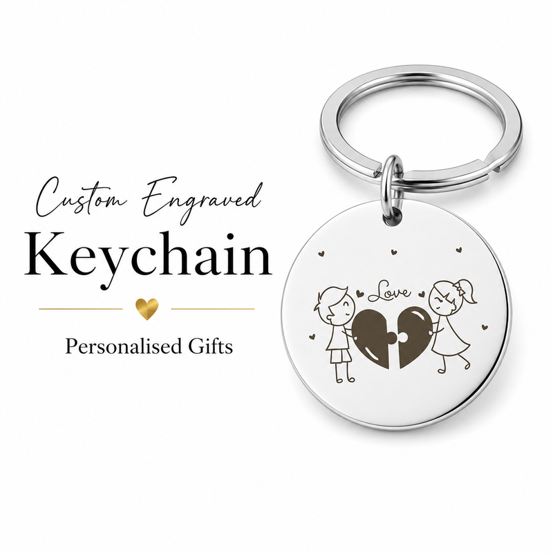 Love Keychain, Engraved Couple’s Anniversary Gift