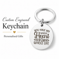 Photo Sketch Keychain, Engraved Anniversary Gift