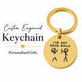 Stainless Steel Keychain, Engraved Name & Date Gift