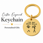 Stainless Steel Keychain, Engraved Name & Date Gift