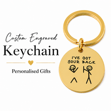 Stainless Steel Keychain, Engraved Name & Date Gift