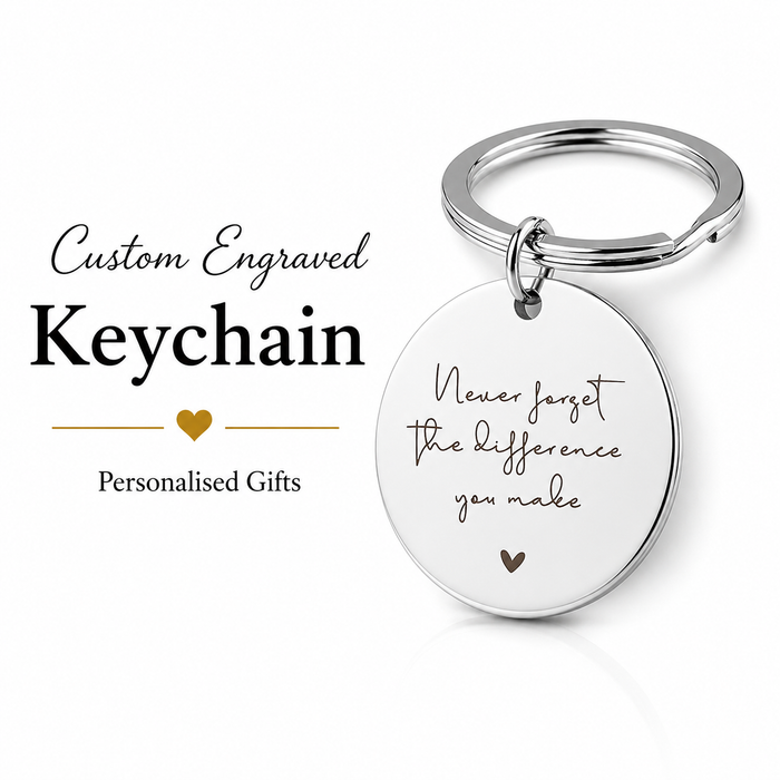 Stainless Steel Keychain, Custom Engraved Gift