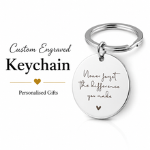 Stainless Steel Keychain, Custom Engraved Gift