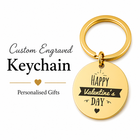 Valentine’s Day Keychain, Dual-Sided Photo & Text Gift