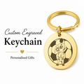 Football Boy Keychain, Custom Photo Sketch Gift