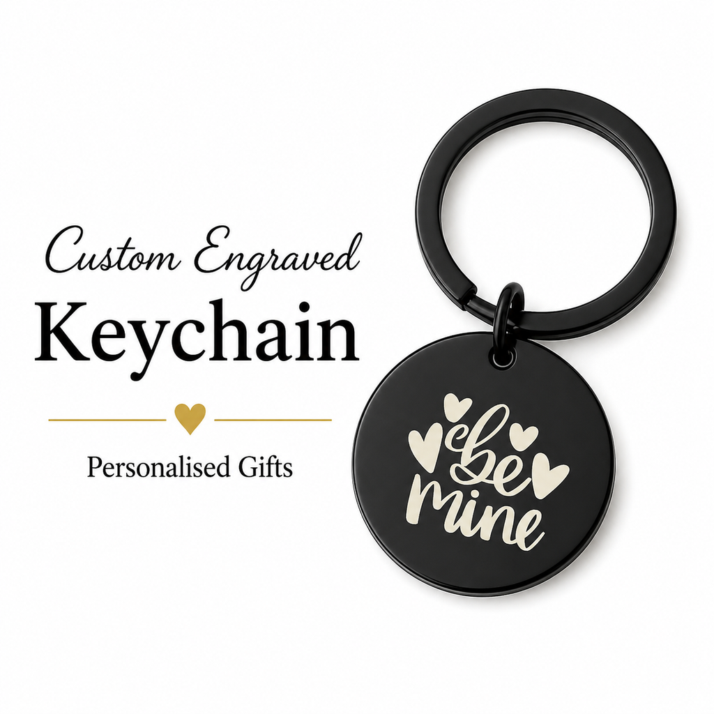 "Be Mine" Keychain, Custom Photo Sketch Gift