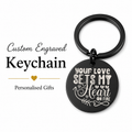 "Your Love Sets My Heart" Keychain, Custom Photo Gift