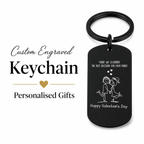 Valentine’s Day Photo Keychain, Custom Engraved Keyring