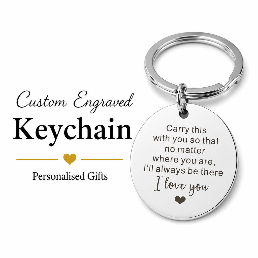 "I Love You" Keyring, Custom Photo Sketch Gift