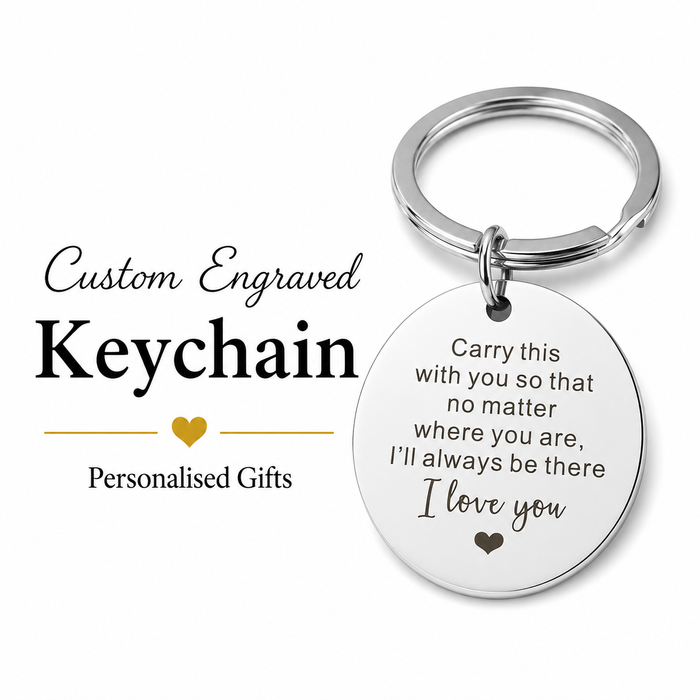 "I Love You" Keyring, Custom Photo Sketch Gift