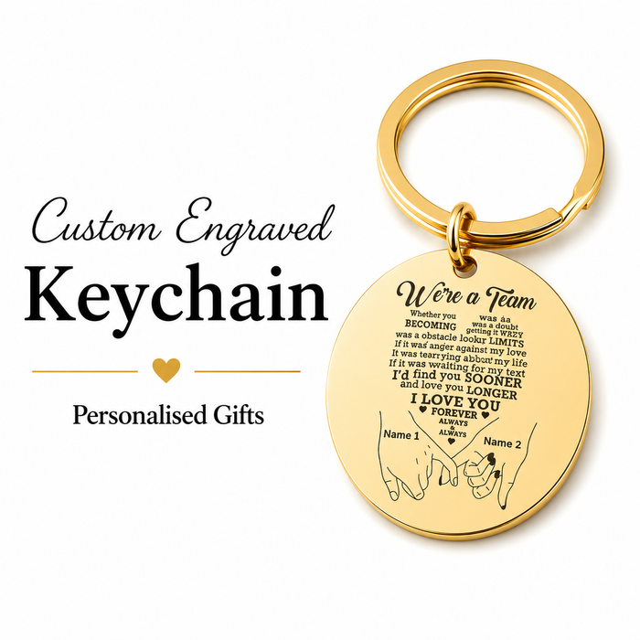 "We've a Team" Keychain, Custom Photo & Text Gift
