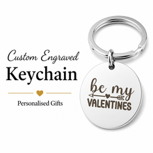 Valentine's Photo Keychain, Custom Sketch & Text Gift