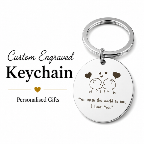 Custom "You Mean the World to Me" Sketch Keyring