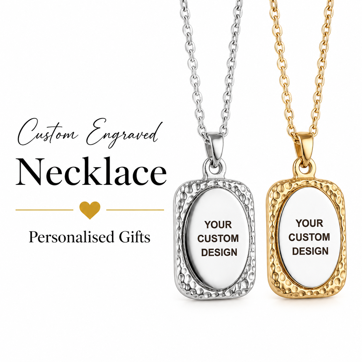 Personalised Custom Steel Pendant Necklace