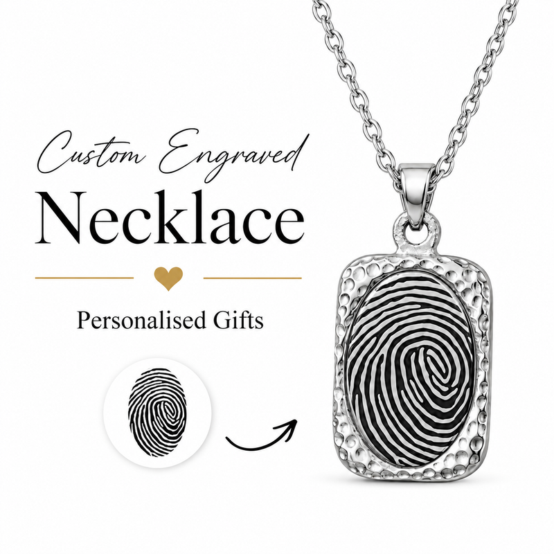 Personalised Engraved Fingerprint Necklace