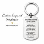 Stainless Steel "Daily Reminders" Motivational Keyring