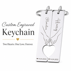 Personalised Interlocking Heart Puzzle Keychains