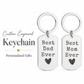 Personalised Best Mom & Dad Ever Keychain Set