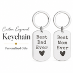 Personalised Best Mom & Dad Ever Keychain Set