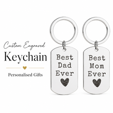Personalised Best Mom & Dad Ever Keychain Set