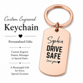Personalised Stainless Steel Drive Safe Keychain